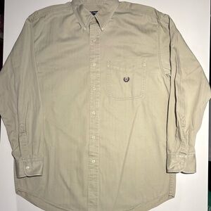 Chaps Beige Casual Button-Down Shirt